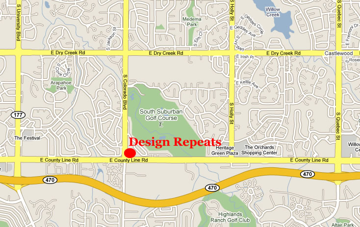 Design Repeats is located at the NE corner of Colorado Blvd and County Line Road in South Denver